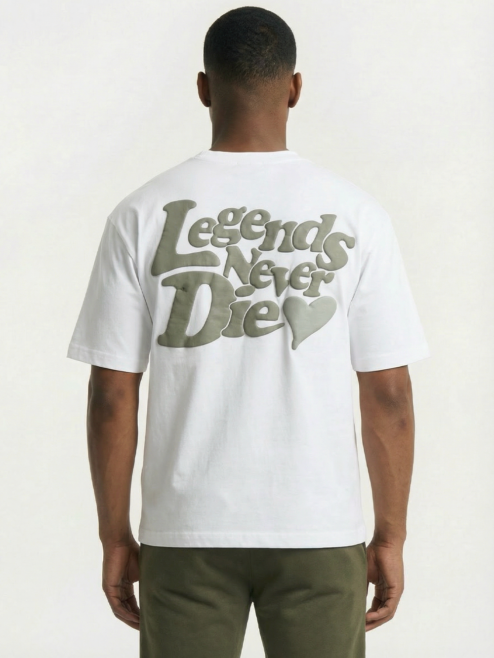 LND T-SHIRT - WHITE/KHAKI