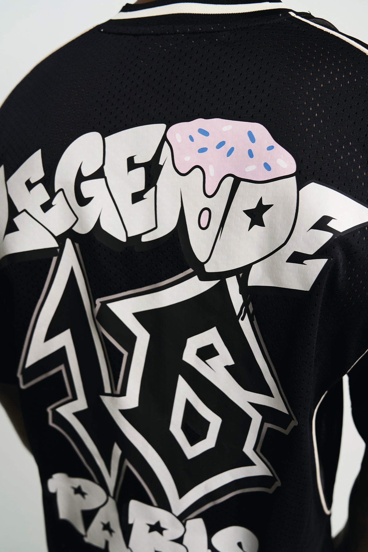 ICE CREAM MESH JERSEY - BLACK