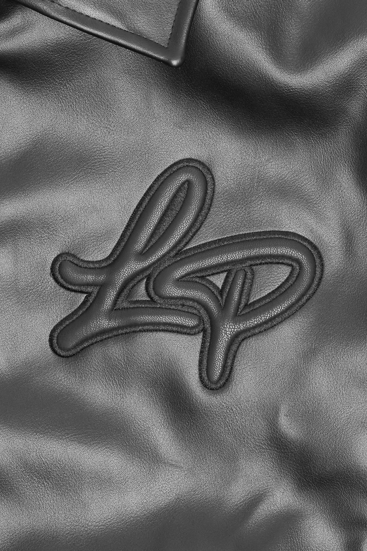 LP ICE CREAM LEATHER VARSITY JACKET - BLACK