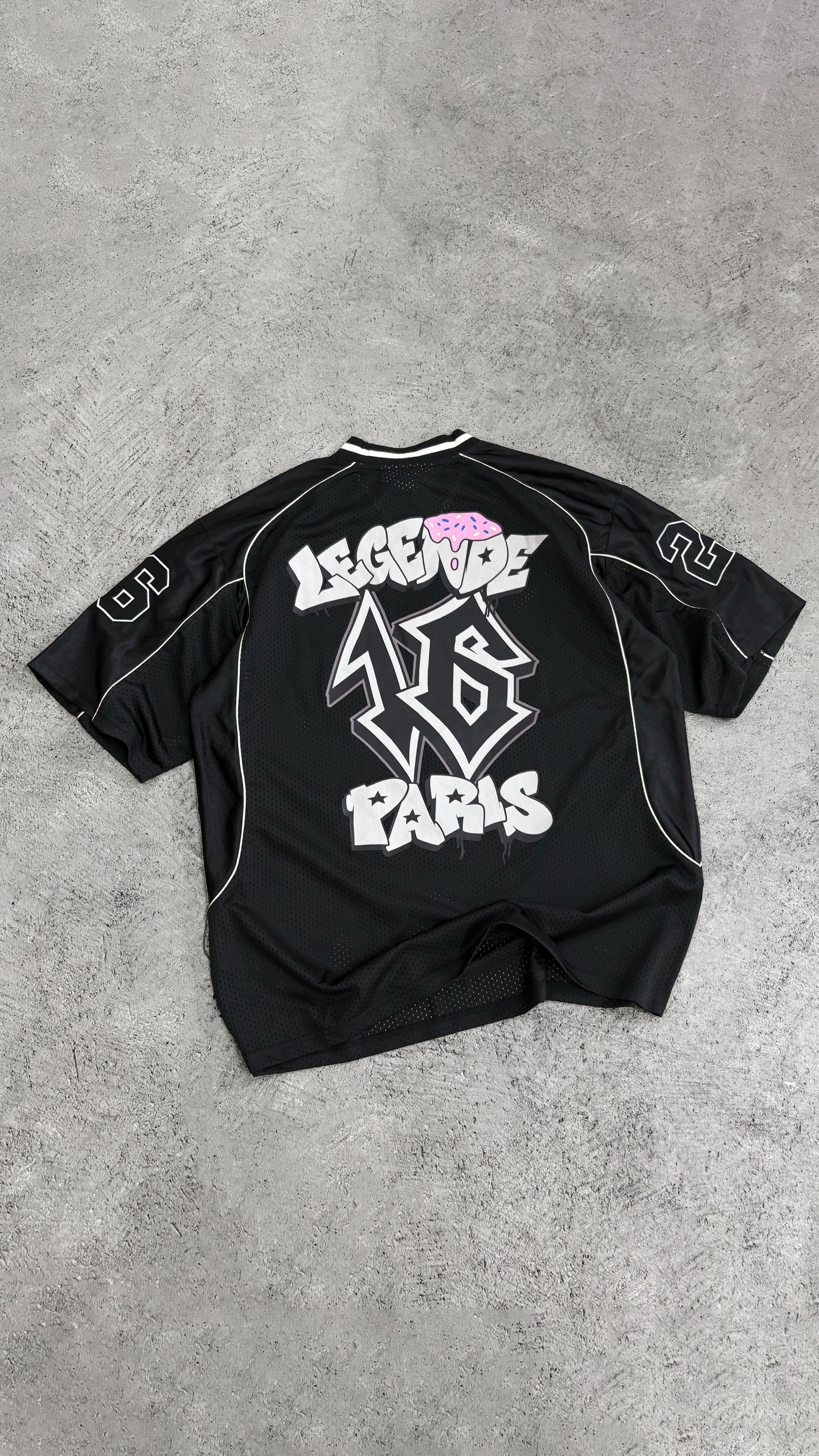 GRAFFITI MESH JERSEY - BLACK