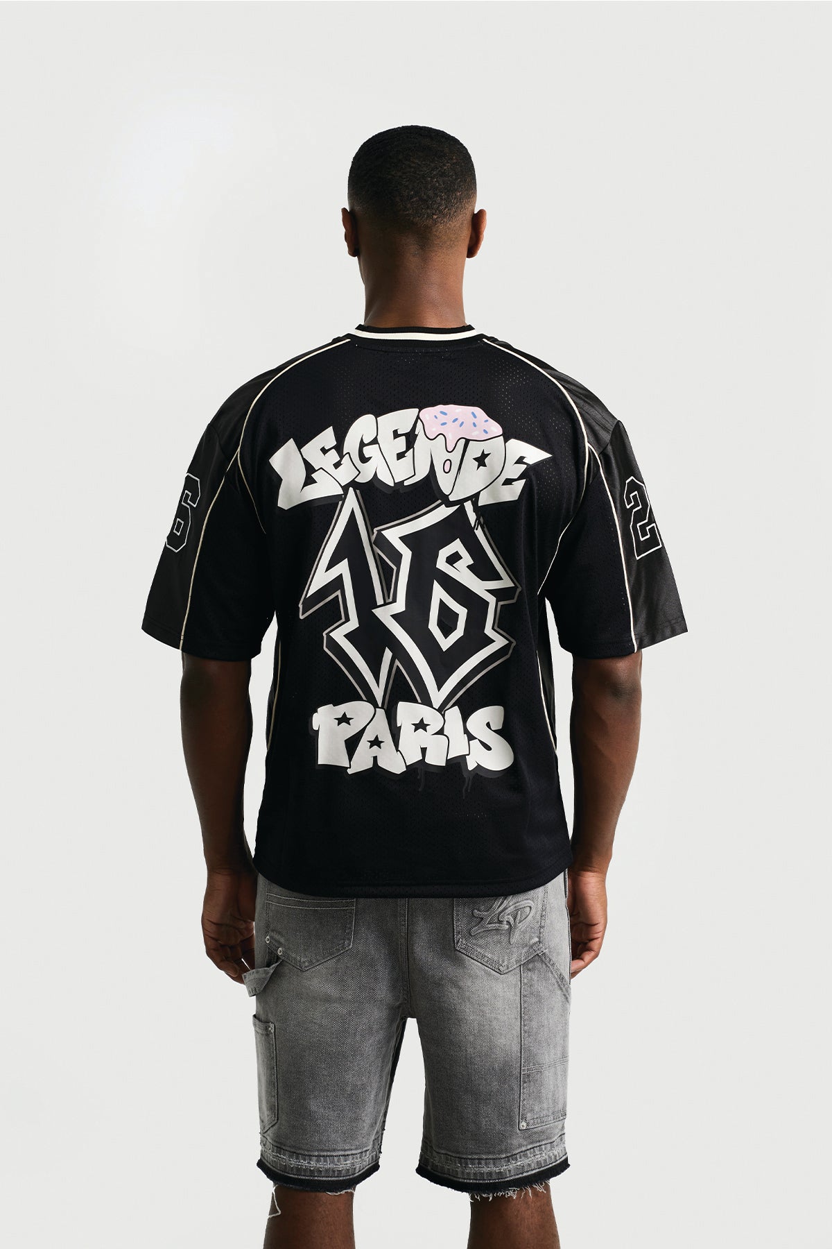 ICE CREAM MESH JERSEY - BLACK