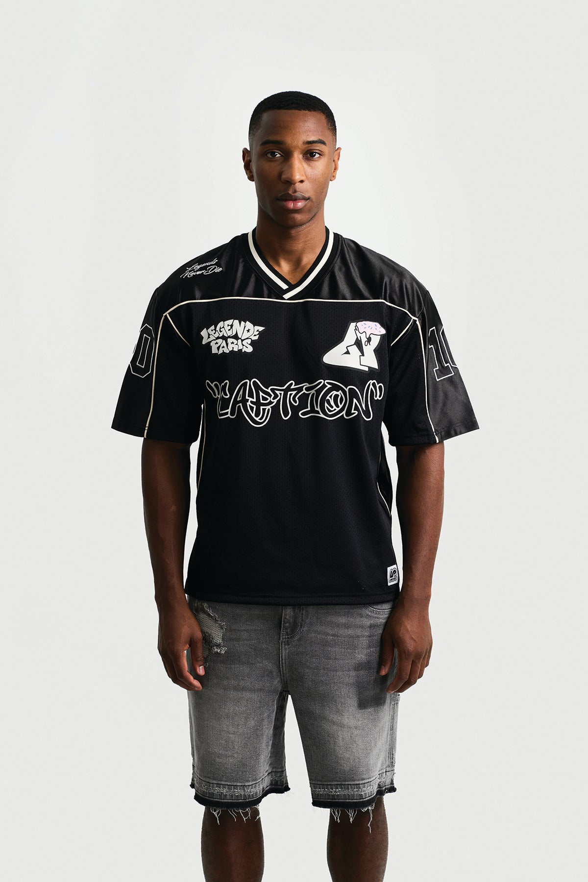 ICE CREAM MESH JERSEY - BLACK