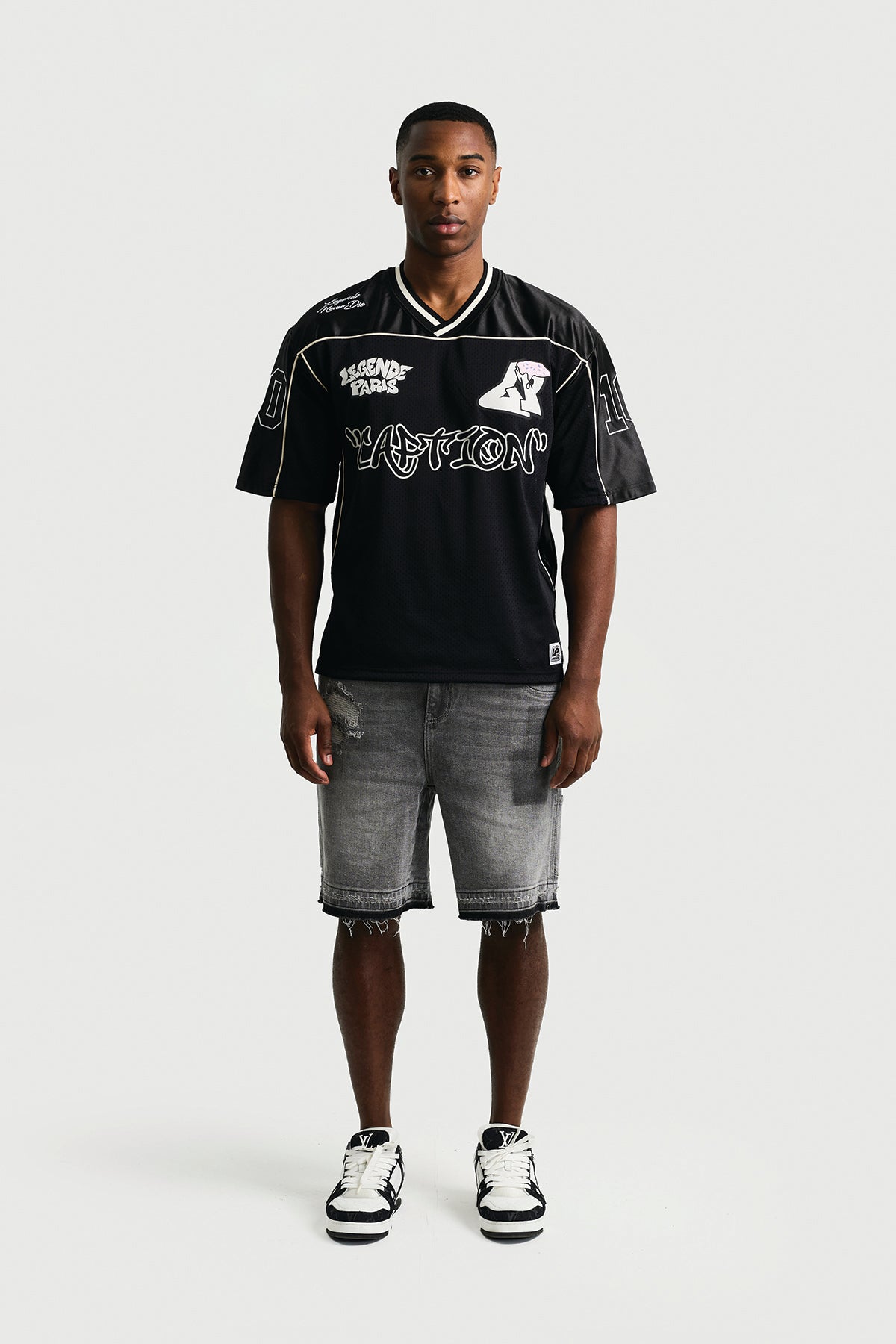 ICE CREAM MESH JERSEY - BLACK