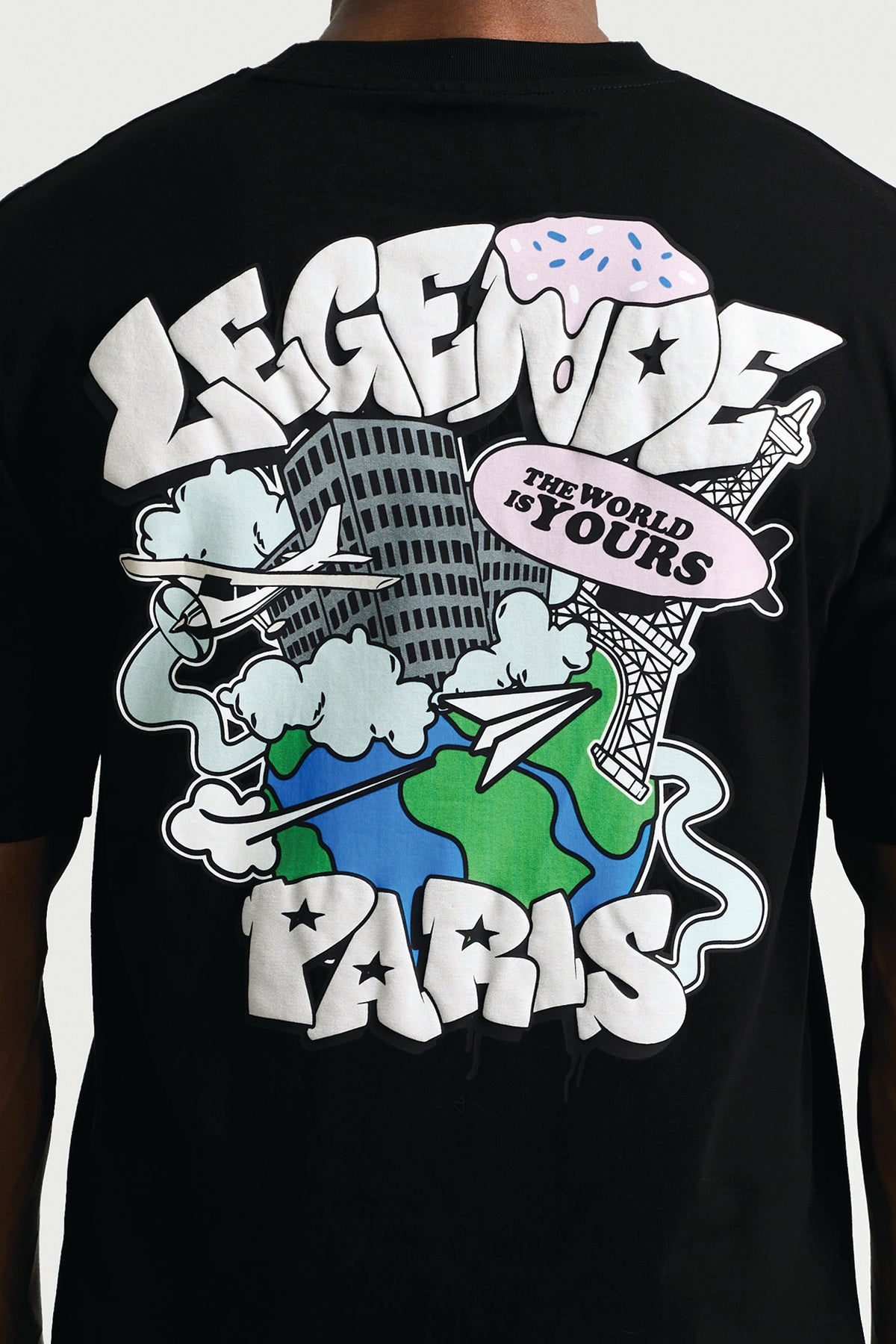 GRAFFITI ICE CREAM T-SHIRT - BLACK