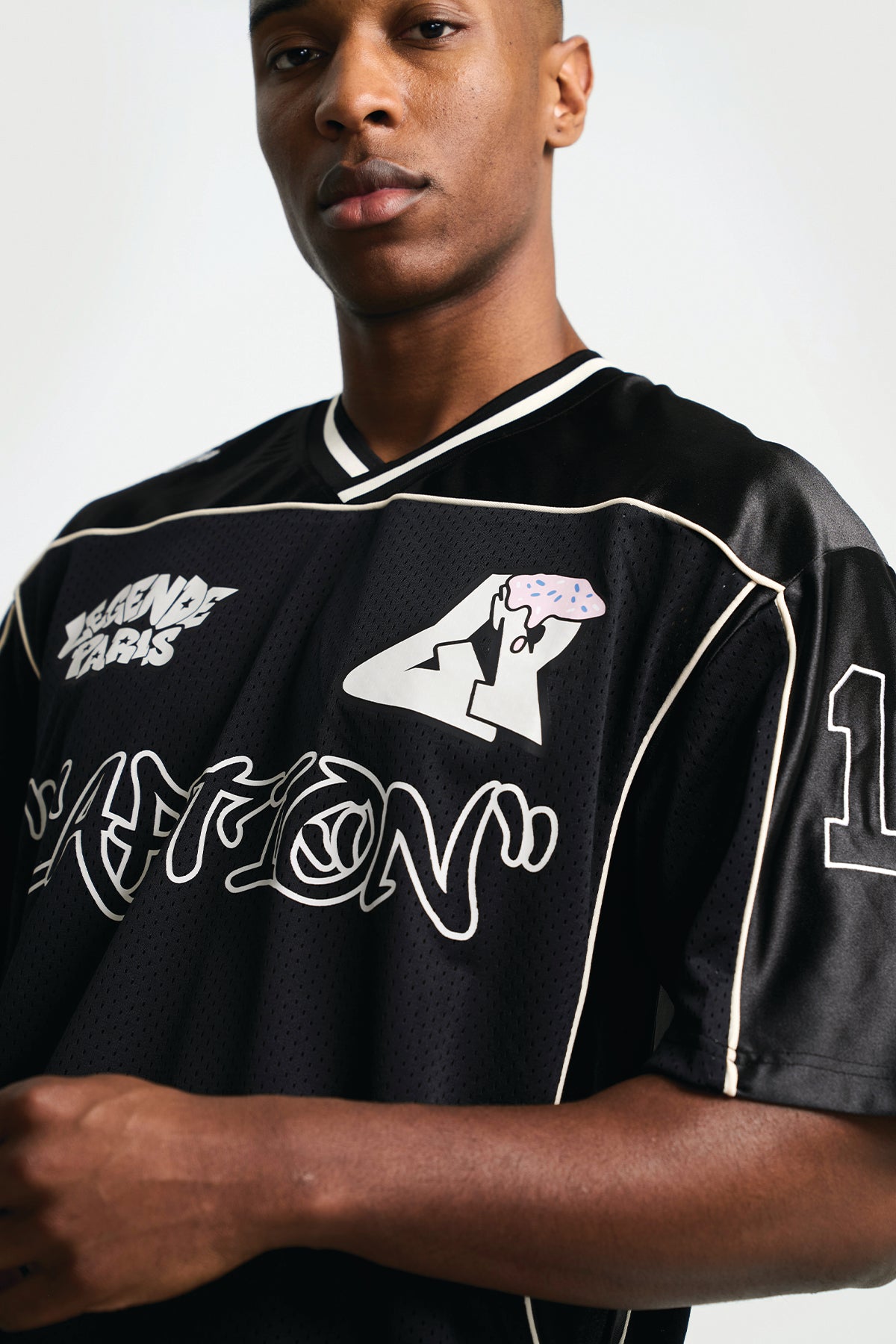 ICE CREAM MESH JERSEY - BLACK