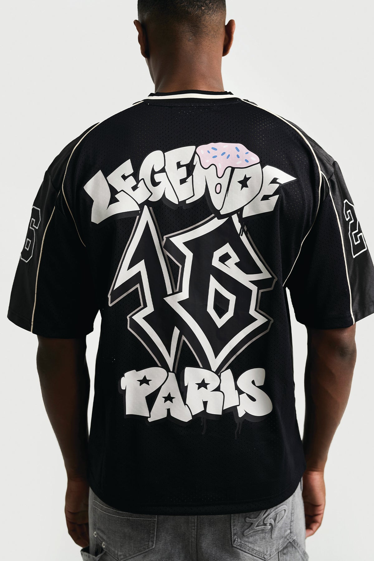 ICE CREAM MESH JERSEY - BLACK